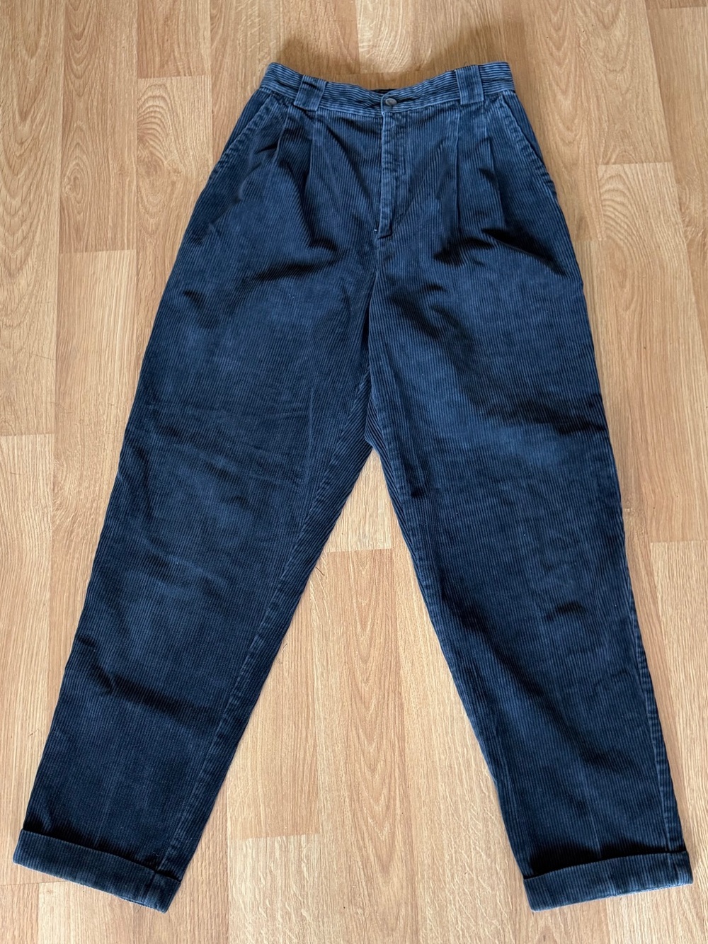 Vintage 80s-90s Gap Pleated Corduroy Trousers Charcoal, Gray 11/12